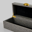 DecorBites™ Golden Stone Handle Leather Jewelry Box: Elegant Desktop Storage Container for Home Decor