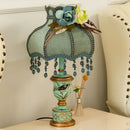 DecorBites™ Green Resin Table Lamp: Retro Bedside Lamp for Bedroom Décor
