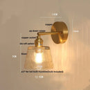 DecorBites™ Clear Glass LED Wall Lights Brass E27 Pull Chain Switch Bedside Lamp