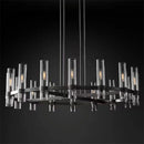 DecorBites™ Glass Chandelier Pendant Lamp with E14 LED, Chrome Finish, Retro Design