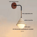 DecorBites™ LED White Glass Wall Light Fixture Modern Pull Chain Switch Bedside Sconce