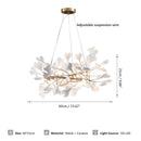 DecorBites™ Gold Branches Chandelier Porcelain Leaves Pendant Lights