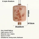 DecorBites™ Bamboo Lantern Pendant: Handmade Fabric Shade for Elegant Hotel and Restaurant Lighting