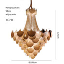 DecorBites™ Ginkgo Art Deco Dimmable Chandelier for Dinning Room