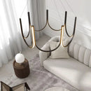 DecorBites™ LED Chandelier: Black Gold Aluminium Hanging Light, Parlor Dining Room Bedroom Lamp
