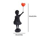 DecorBites™ Flying Love Balloon Girl Sculpture: Abstract Modern Home Office Decor & Gift