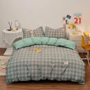 DecorBites™ Japanese Grid Print Bedding Set for All Seasons, Queen/King Size Quilt Cover