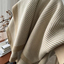 DecorBites™ Cozy Striped Blanket: Multi-Functional for Travel, Office, Car, Sofa & Airplane
