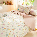 DecorBites™ Cartoon Print Foldable Bed Cover Set | Cotton Quilted Cushion Mat