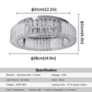 DecorBites™ Big Crystal LED Circle Chandelier Ceiling Lamp, RC Dimmable for Bedroom Living Room