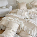 DecorBites™ French Lace Ruffles Flowers Bedding Set: Duvet Cover, Sheet Set, Pillowcases
