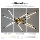 DecorBites™ Gold LED Ceiling Chandelier for Living Room Bedroom Kitchen - Dimmable Pendant Light