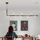 DecorBites™ Glass Ball LED Chandelier: Modern Long Pendant Lighting for Living Room and Shop