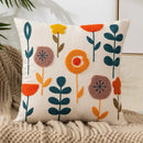 DecorBites™ Daisy Yellow Floral Geometric Pillow Cover - Soft Cozy Embroidery for Living Room