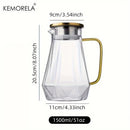 DecorBites™ Diamond Texture Glass Teapot Set - Elegant Hot and Cold Water Kettle for Home