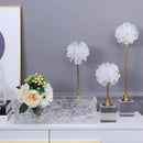 DecorBites™ Crystal Flower Glass Craft Hyalinite Sculpture Metal Decor Figurine