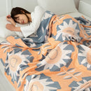 DecorBites™ Cotton Gauze Boho Throw Blanket - Cozy Bedspread & Sofa Cover