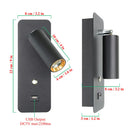 DecorBites™ LED Wall Lights with Switch and USB Interface in White or Black, Modern Sconce