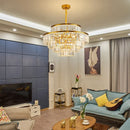 DecorBites™ Golden Crystal Chandelier Pendant Light for Luxurious Living Room, Dining Room, Bedroom