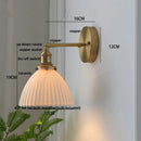 DecorBites™ Copper LED Sconce Wall Lamp Pull Chain Switch Nordic Modern Ceramic Mirror Light