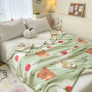 DecorBites™ Cozy Milk Velvet Blanket: Cute Pattern, Warm, Multi-Functional Sofa & Travel Shawl