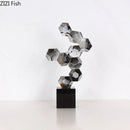 DecorBites™ Geometric Crystal Ball Desk Ornament: Abstract Crafts Crystal Artwork for Aesthetic Room Decor