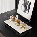 Acrylic Display Case on Travertine Base by DecorBites™ for Collectibles, Figurines, Desserts