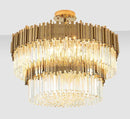 DecorBites™ Crystal LED Chandelier: Adjustable Metal Hanging Lamp for Living Room, Dining, Bedroom