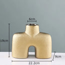DecorBites™ Gold Geometry Ceramic Vase Desk Decoration Modern Floral Room Decor Vase