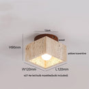 DecorBites™ LED Ceiling Light with Wood Base and White Glass Shade