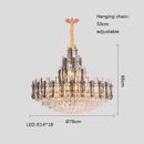 DecorBites™ Crystal LED Oval Round Chandelier Hanging Lamp - Dimmable Ceiling Pendant
