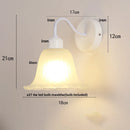 DecorBites™ Glass Iron LED Wall Sconce Pull Chain Switch Stair Light Fixture for Bedroom