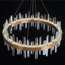 DecorBites™ K9 Luxury Pendant Chandelier: Elegant Indoor LED Lighting for Kitchen, Living Room & Bedroom.