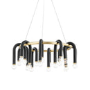 DecorBites™ Black Aluminum U-Shaped Tube Dimmable LED Chandelier for High Ceilings