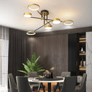 DecorBites™ Gold Frame LED Remote Control Dimmable Ceiling Lamp for Living Room, Dining, Bedroom