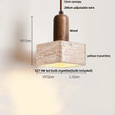 DecorBites™ LED Knob Switch Pendant Lamp Yellow Travertine Copper Wabi Sabi Hanging Lights