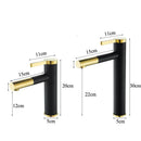 DecorBites™ Black Brass Bathroom Sink Faucet Deck Mounted Vessel Mixer Water Tap
