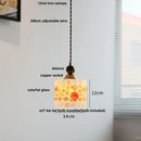 DecorBites™ Amber Glass LED Pendant Light - Modern Nordic Design with Iron Base