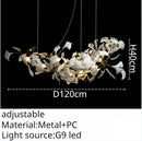 DecorBites™ Leaf Branch Ceramic Chandelier | Modern Golden Lighting Fixture for Living Room