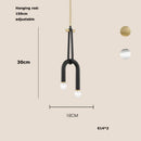 DecorBites™ Black Aluminum U-Shaped Tube Dimmable LED Chandelier for High Ceilings