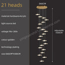 DecorBites™ Gold Acrylic Chandeliers LED Pendant Lamp Modern Staircase Living Room Lighting