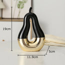 DecorBites™ Gold Apple Pear Statue Ceramic Ornaments Desk Decoration Modern Crafts Sculpture