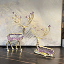 DecorBites™ Amethyst Deer Statue | Simulated Crystal Animal Sculpture for Home Décor