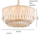 DecorBites™ Golden Crystal Chandelier: Postmodern Luxury Round Chandelier for Living Room