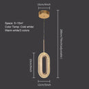 DecorBites™ Crystal Oval Gold Ring Pendant Light Chandelier for Living Room & Bedroom