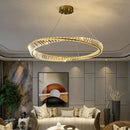 DecorBites™ DNA Spiral Crystal Chandelier LED Ring Design for Luxury Living Room