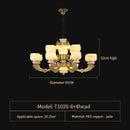 DecorBites™ All Copper Jade Chinese Chandelier: Modern & Simple Living Room Lighting