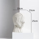 DecorBites™ Geometric Ceramic Head Sculpture | Golden Alien Figurine
