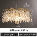 DecorBites™ Crystal Led Chandelier Golden Luxury Living Room Ceiling Lamp