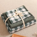 DecorBites™ Japanese Grid Print Bed Set in Washed Cotton for Summer Comfort